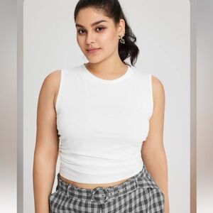 Cider White Ruched Tank Top